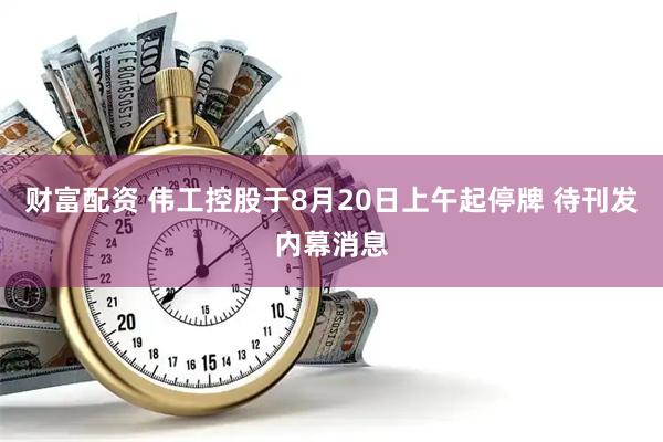 财富配资 伟工控股于8月20日上午起停牌 待刊发内幕消息